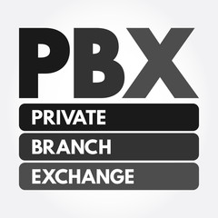 Obraz premium PBX - Private Branch eXchange acronym, business concept background