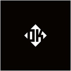 Monogram logo design with diamond square shape