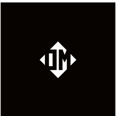 Monogram logo design with diamond square shape