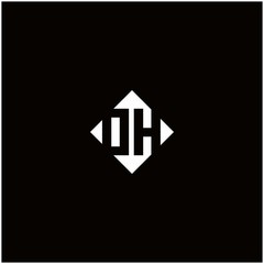 Monogram logo design with diamond square shape