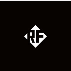 Monogram logo design with diamond square shape