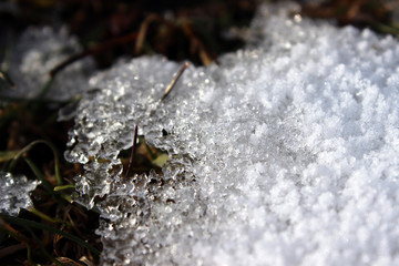 Melting snow scenery