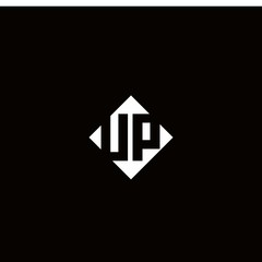 Monogram logo design with diamond square shape