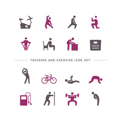 TRAINING AND EXERCISE ICON SET