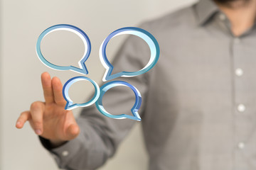 Fototapeta premium speech bubbles. People Chatting. Vector illustration of a communication concept, relating to feedback