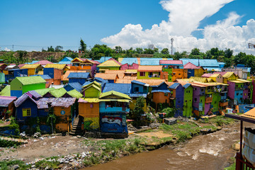 the stunning colours in the Rainbow village a part of Malang on Java Indonesia