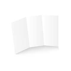 Blank three folded fold paper. Vector