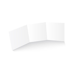 Blank three folded fold paper. Vector