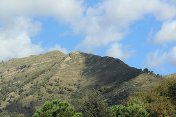 landscape with mountains and clouds