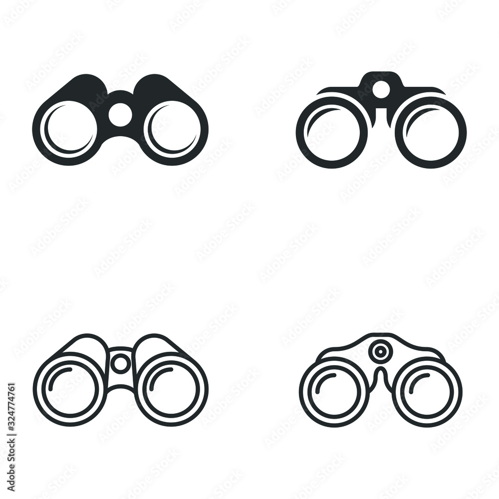 Aufkleber binoculars icon template color editable. binoculars symbol vector sign isolated on white background illustration for graphic and web design.