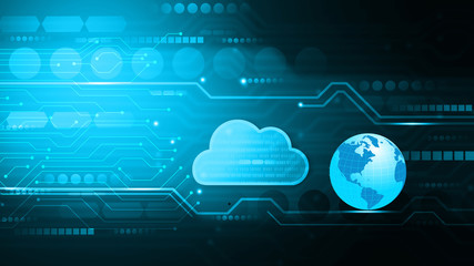 Cloud computing technology. cloud network concept background. Digital illustration