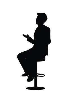 recommend clip art: Business man sits on chair silhouette vector