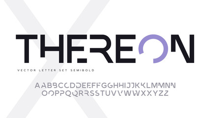 Contemporary geometric uppercase letter set, vector alphabet, typography © rikkyal