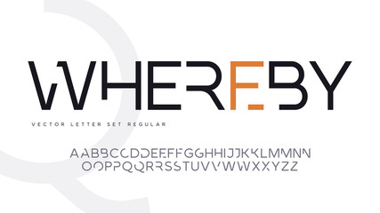Contemporary geometric uppercase letter set, vector alphabet, typography