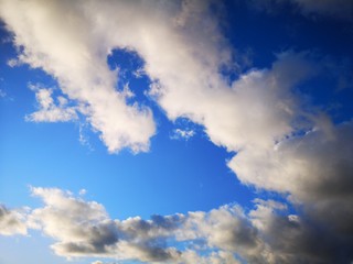 Beautiful clouds on the blue sky