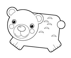 Cartoon sketch animal polar bear on white background illustration