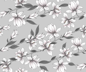 Seamless pattern with blooming branches