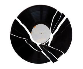 broken vinyl record