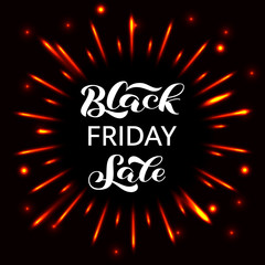 Black friday sale lettering. Quote for card or banner. Vector stock illustration