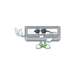 Super cool air conditioner mascot character wearing black glasses
