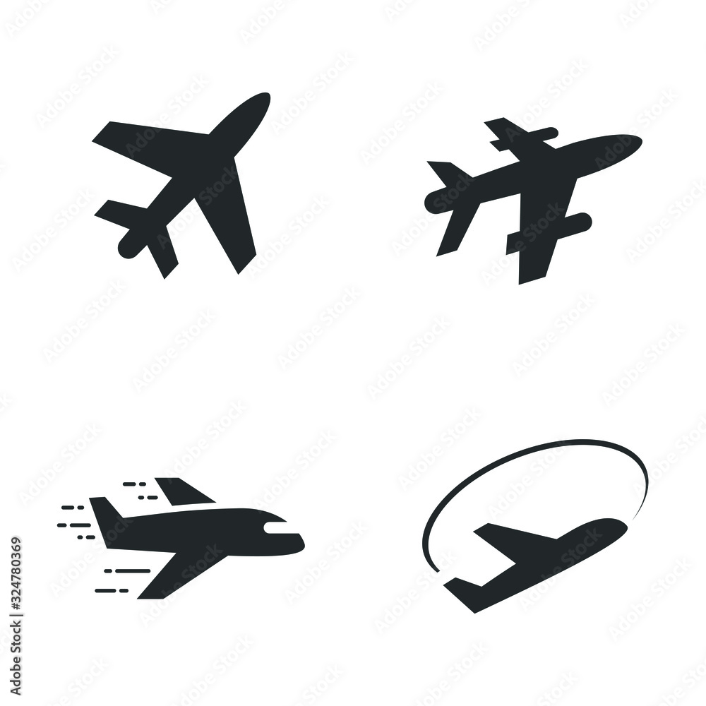 Leinwandbilder plane icon template color editable. Airplane symbol vector sign isolated on white background illustration for graphic and web design.