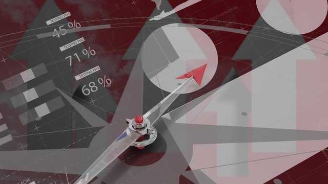 Animation of compass and data processing