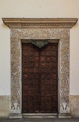 Portal of an old Church. Mantua. Italy.