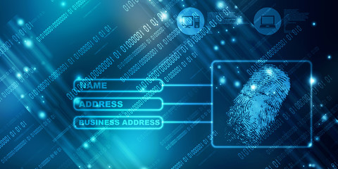 Obraz premium Fingerprint Scanning Technology Concept 2d Illustration