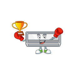 Super cool Boxing winner of air conditioner in mascot cartoon design