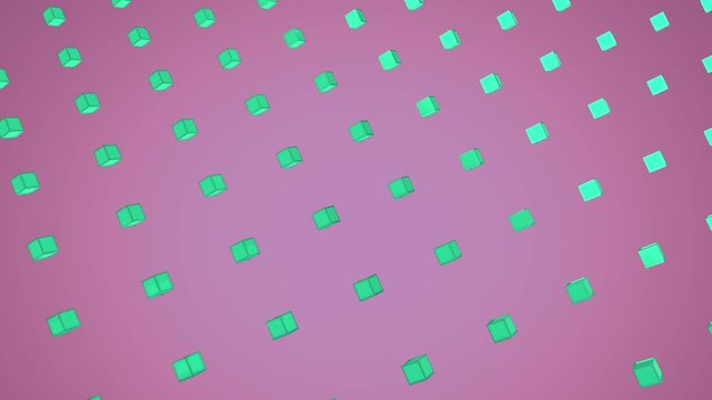 3D green squares in purple background