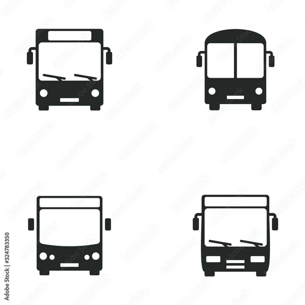 Poster bus icon template color editable. bus transportation symbol vector sign isolated on white background