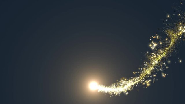 Animation of glowing yellow particles