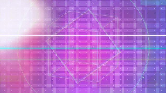 Animation of geometric shapes and purple background