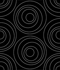 Black and white concentric circles seamless pattern.
