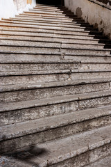 Closeup of a staircase with old stone steps - Background. Trentino Alto Adige, Italy, Europe