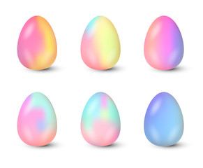 Gradient painted 3D easter eggs vector illustration