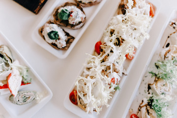 Luxury banquet table setting at restaurant