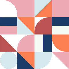 Obraz premium Geometry minimalistic artwork poster with simple shape and figure. Abstract vector pattern design in Scandinavian style for web banner, business presentation, branding package, fabric print, wallpaper