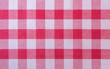 Red gingham pattern table cloth. Red gingham background.