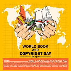 world book and copyright day, poster and banner