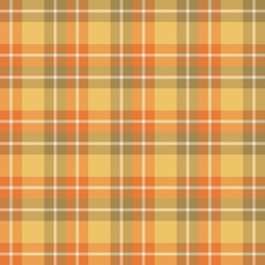 Seamless pattern in amazing orange, beige and warm yellow colors for plaid, fabric, textile, clothes, tablecloth and other things. Vector image.