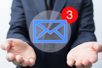 email icons in work space 3d.