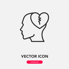 broken heart icon vector sign symbol