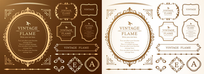 ウエディングフレームデザイン　ビンテージ　アンティーク　レトロ　ロイヤル　プレミアム　フレームセット