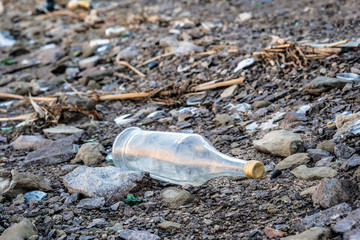 Environment pollution problem concept. Nature care. Littering garbage. Ecology concept. Environment pollution, waste problem, rubbish, trash.