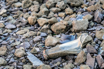 Environment pollution problem concept. Nature care. Littering garbage. Ecology concept. Environment pollution, waste problem, rubbish, trash.