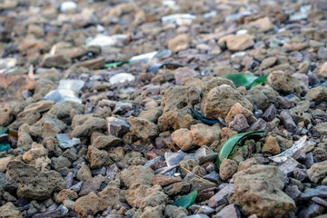 Environment pollution problem concept. Nature care. Littering garbage. Ecology concept. Environment pollution, waste problem, rubbish, trash.