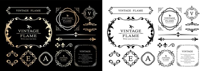 ウエディングフレームデザイン　ビンテージ　アンティーク　レトロ　ロイヤル　プレミアム　フレームセット