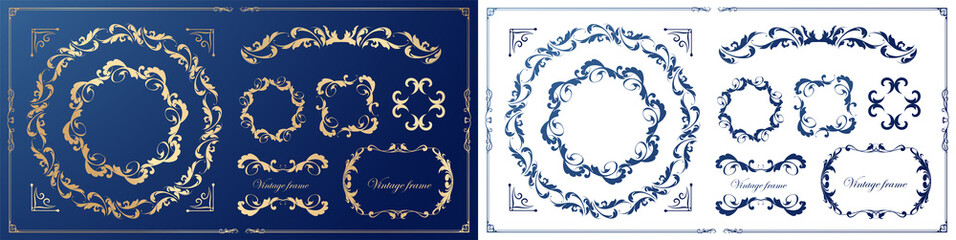 ウエディングフレームデザイン　ビンテージ　アンティーク　レトロ　ロイヤル　プレミアム　フレームセット