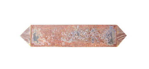 Blank rusty metal sign copy space isolated on white background , clipping path